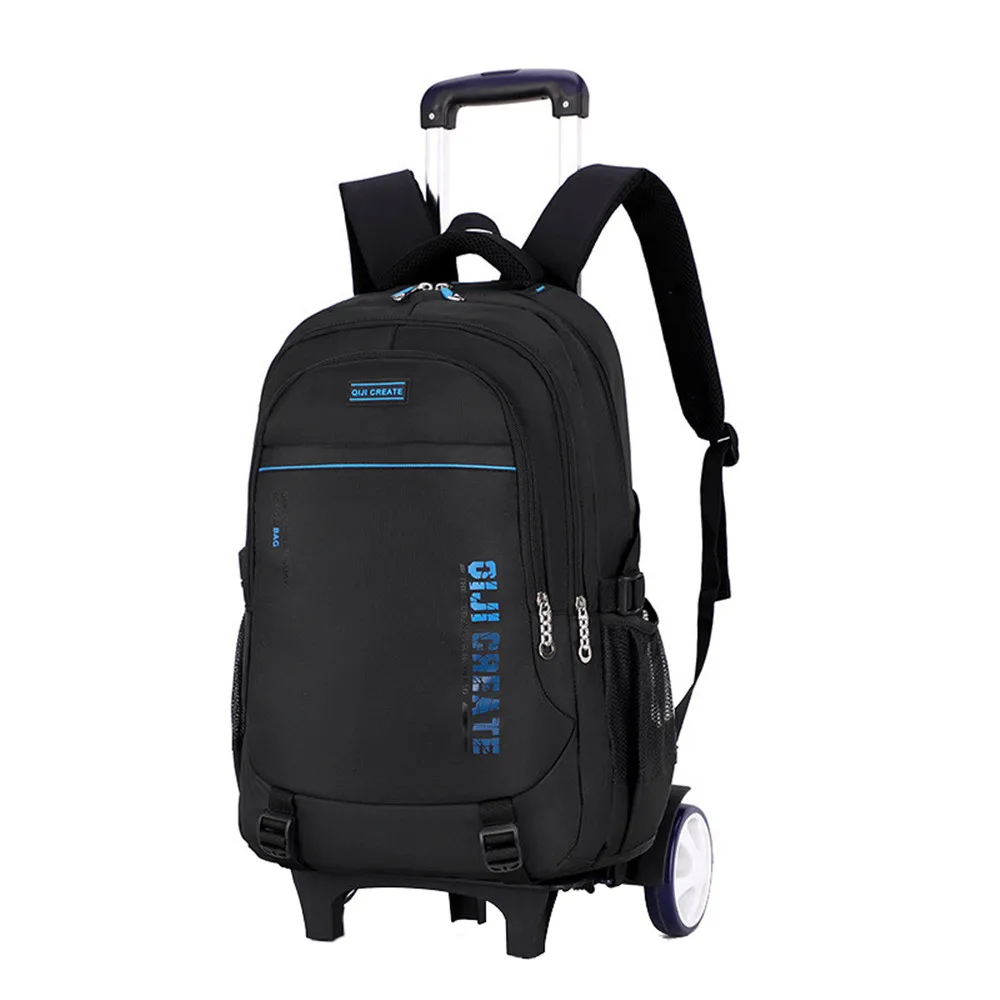 Новые съемные детские школьные сумки, водонепроницаемый рюкзак на колесиках для мальчиков, Детская сумка на колесиках 2/6/, сумка для книг, дорожная сумка для багажа, Mochila - Цвет: big wheel blue