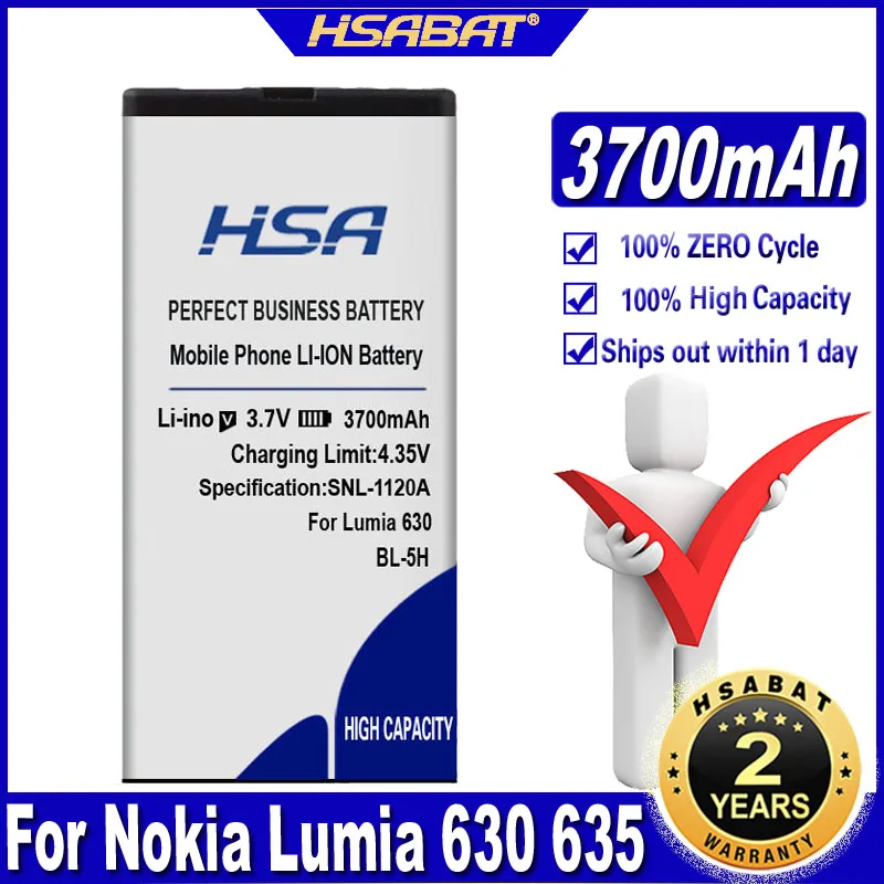 Аккумулятор 100% мА · ч 3700 BL 5H BL5H BL-5H для Nokia Lumia мобильный телефон 630 635 636 638 RM-977 RM-978 RM