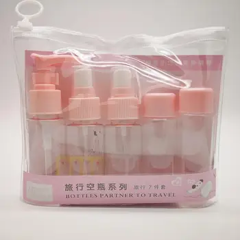 

7PCS Portable Mini Cosmetics Refillable Bottles Blue, Rose Red, Pink, White China Liquid Containers Travel