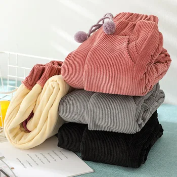 

Winter Korea Plus Velvet Thick Girls Legging Corduroy Long Pants Kids Casual Outerwear Trousers Warm Elastic Waist Cotton -10