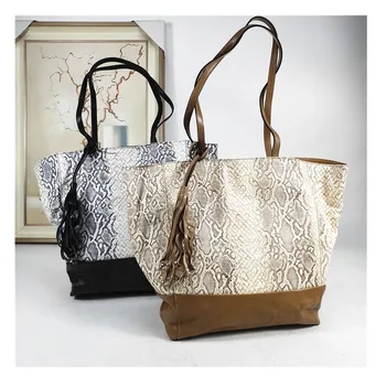 

Crocodile pattern Cowhide Snake skin pattern Large Capacity bags for women 2020 luxury brand hand bags 100% Genuine leather bags