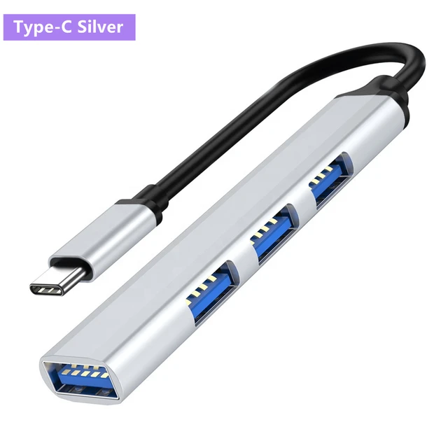 USB C HUB 3.0 Type C 3.1 3/4 Port Multi Splitter Adapter OTG USB for Macbook Pro 13 15 Air Mi Pro HUAWEI PC Accessories Type C 3.1 Silver