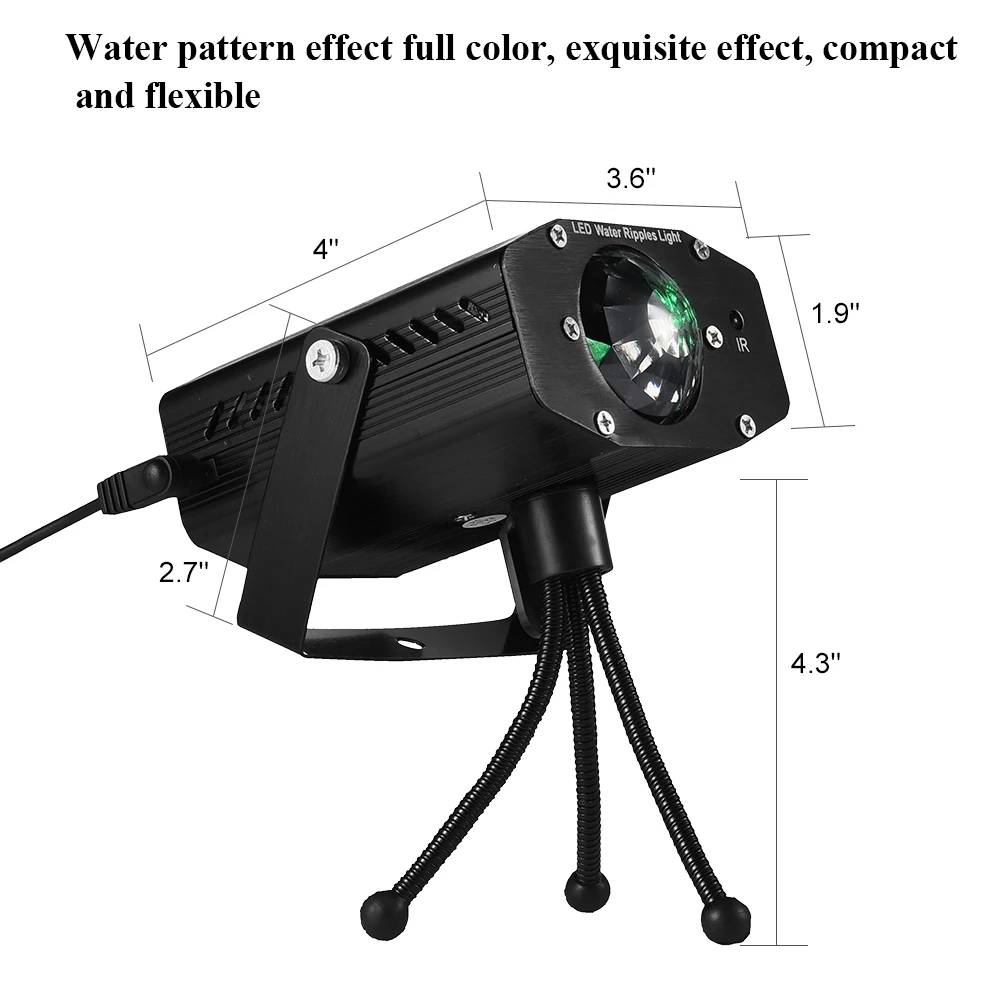 cheia led voz-controle ondas de água efeito