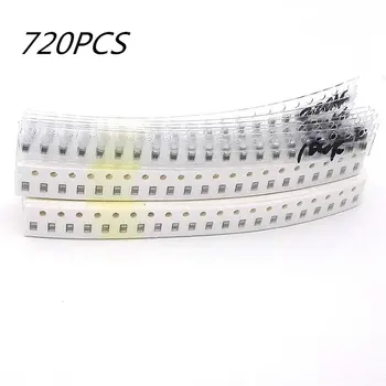 

720Pcs SMD Capacitor Assorted Kit 36 Values 1pF~10uF Samples Kit Electronic DIY Kit Capacitor Pack Ceramic Chip Capacitors