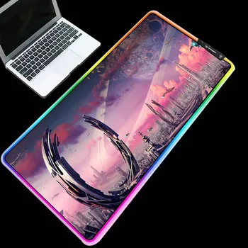 

Yuzuoan RGB future technology wind LED edge illuminated mouse pad customization