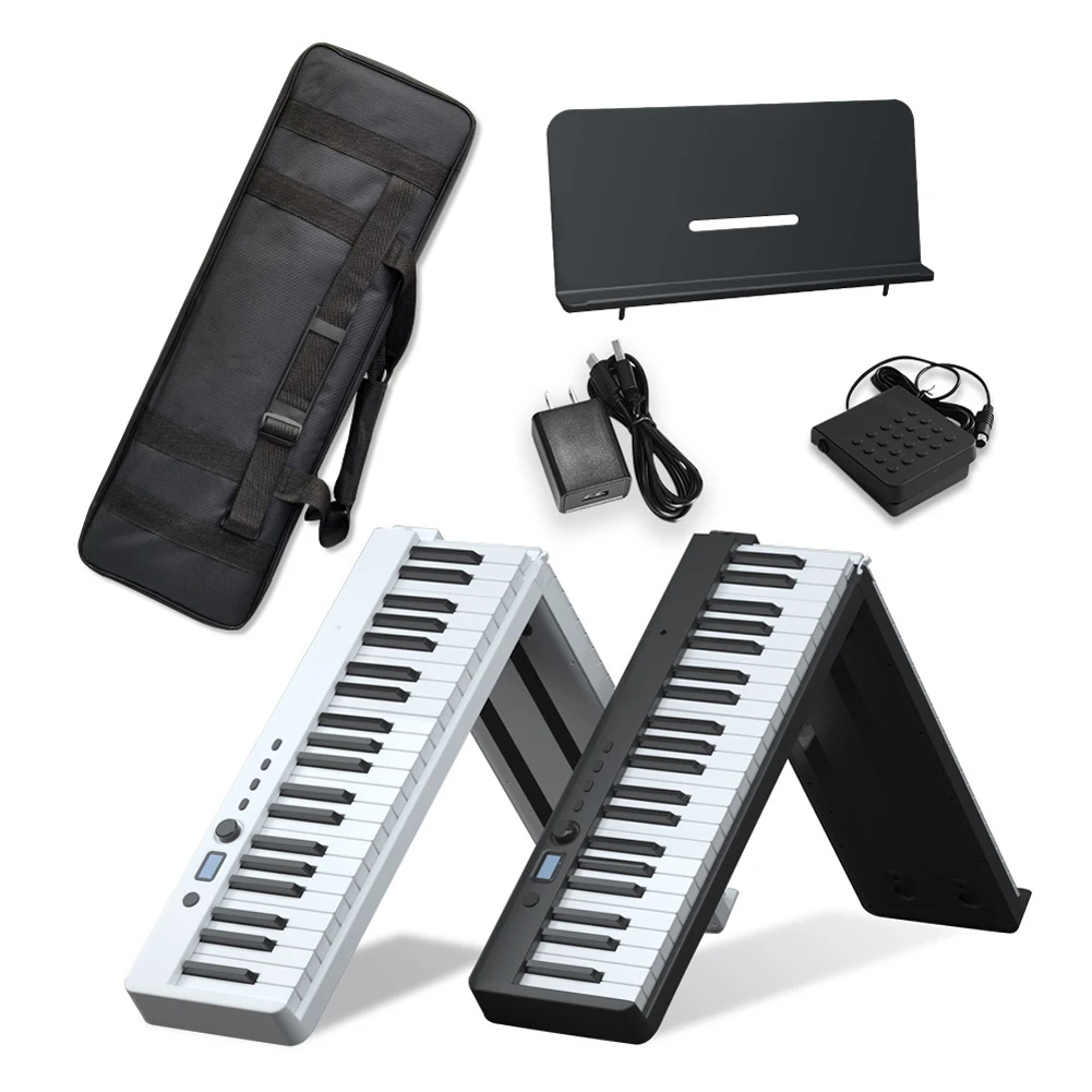 Coolmusic 88 Touches Piano Clavier Pliable Bluetooth Piano Numérique avec  Touches Lumineuses Clavier Semi-Poids Piano, Rechargeable, Portable