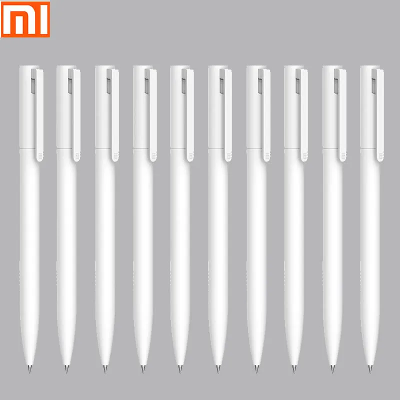 Original Xiaomi Gel Pen 10 pcs writing smooth and light grip .0.5mm Mijia Replacement refill Blue / red / Black Durable pens writing pen