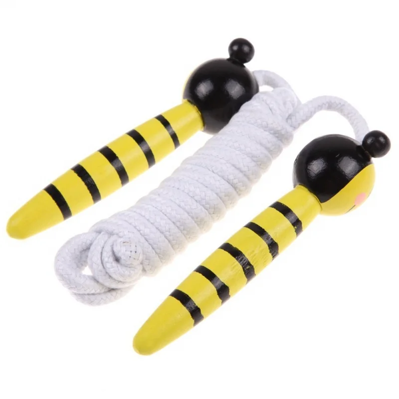 Childrens Wooden Handle Skipping Rope Animal Colourful Cartoon Zoo