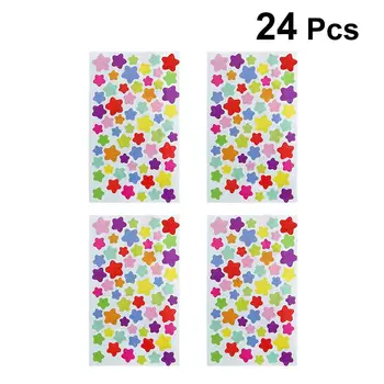 

24Pc Stars Stickers Handwritten Removable Self Adhesive Pentagram Paper Labels Coding Labels for School Stores Home Office Shop