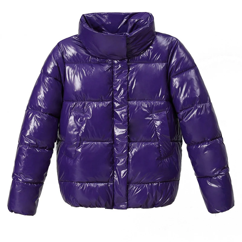 

Winter Warm Glossy Down Jacket Waterproof Women's Park Short Coat Outerwear Winter Loose Warm Coats