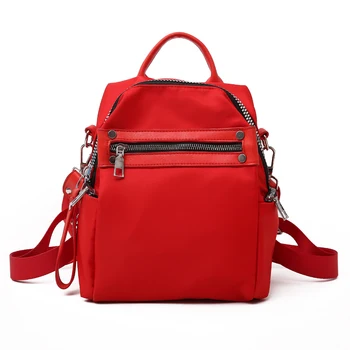 

Vintage Women School Backpack Simple Korean Style Backpack Red Zipper College Leisure Backpack Women Travel Bag Mochilas