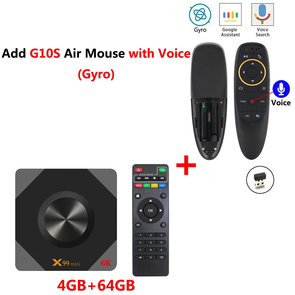 4GB 64GB add G10S X99 Мини Смарт ТВ приставка Android 9,0 4 Гб ОЗУ 32 Гб 64 Гб ПЗУ 2,4G 5G Wifi ТВ приставка Allwinner H6 четырехъядерный H.265 6K HD медиаплеер - Цвет: 4GB 64GB add G10S