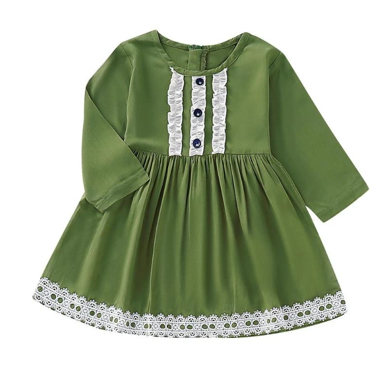 olive green kids dress