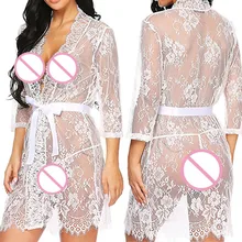 Сексуальное женское нижнее белье, сексуальное эротическое женское нижнее белье-кимоно, кружевной халат с ресницами, ночная рубашка, сексуальное нижнее белье