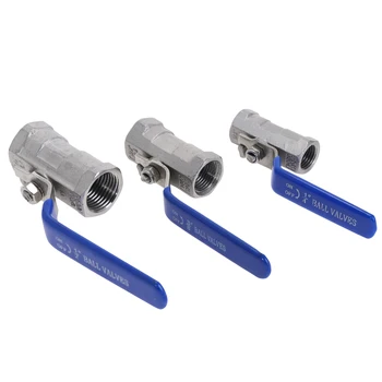 

1pc Stainless Steel Ball Valve Female Threaded Full Port BallValve SS304 BSP 1/4" 3/8" 1/2" 3/4" 1" 1-1/4" 1-1/2"