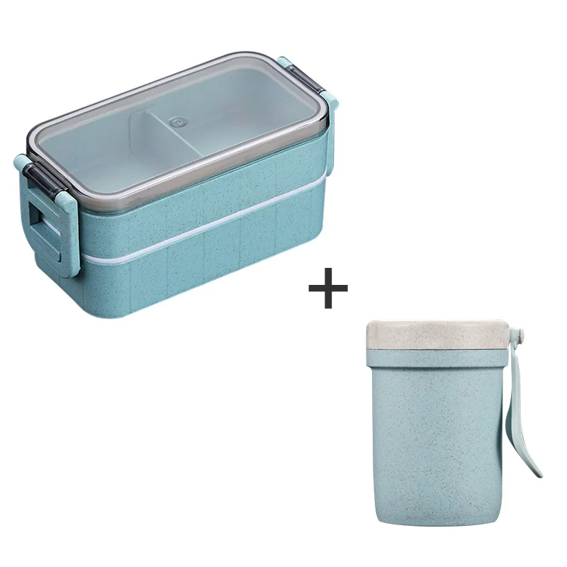 Set B4 WORTHBUY, японская микроволновая печь, коробка для бэнто, Пшеничная солома, детский Ланч-бокс, герметичный, бенто, Ланч-бокс для детей, школьный контейнер для еды - Цвет: Set B4