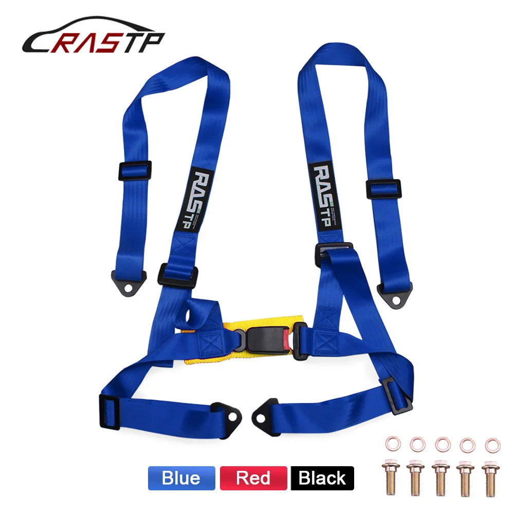 Universal Harness 4 Point Sport Racing Seat Belt Black Blue Red