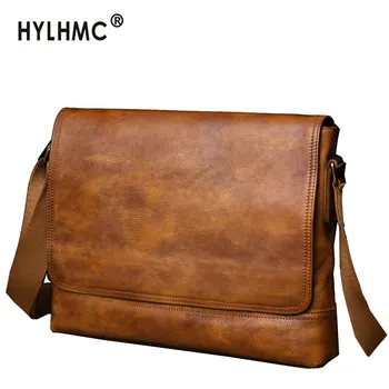 

Genuine Leather men's bag Cowhide men messenger bag business casual shoulder bag computer school bag male bag korean version new