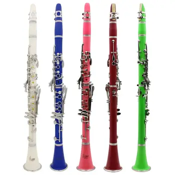 

Hot-SLADE Clarinet ABS 17 Key bB Flat Soprano Binocular Clarinet with Cork Grease Cleaning Cloth Gloves 10 Reeds Screwdriver Ree