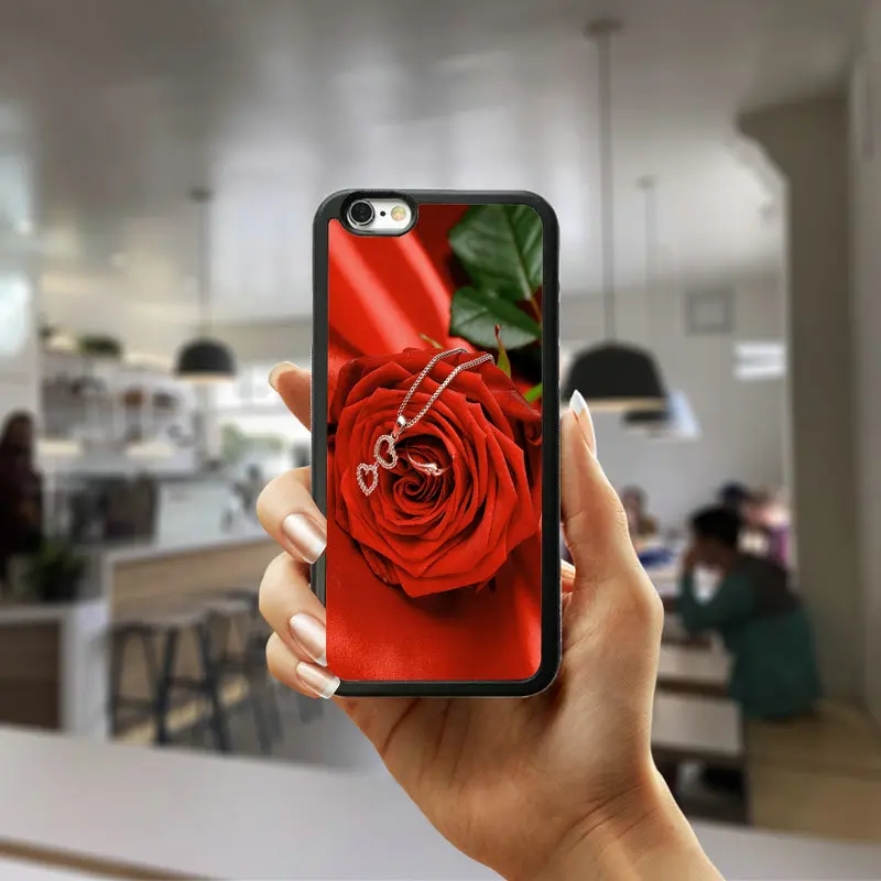 Твердый корпус для телефона, пластиковый чехол для iphone 8 7 6 6S Plus X XR XS Max 5s 5 SE 4 4s, красная бабочка на белых розах - Цвет: Picture 8