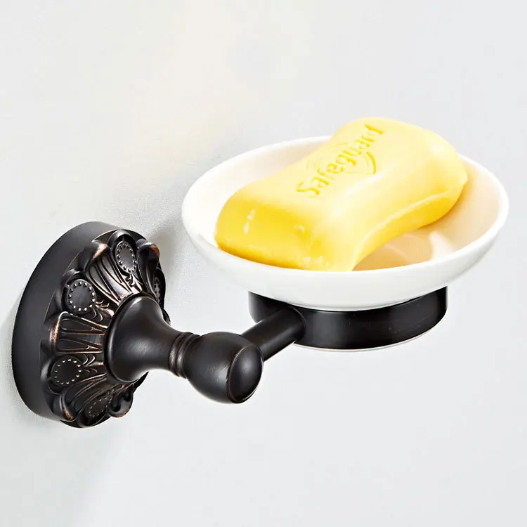 

19 Years New Style Flower Chassis Ceramic Soap Dish Toilet Wall Hanging Soap Holder Copper Material Wholesale a Generation of Fa