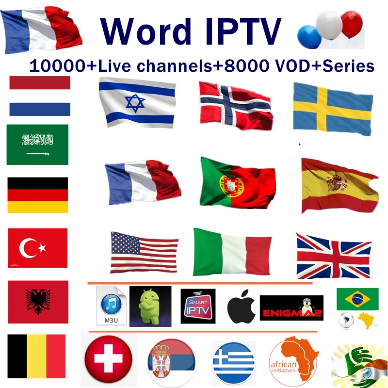 World IP tv подписка 10000+ Live HD IPTV Испания Nederland Франция Швеция Израиль Турция IP tv M3U android tv box X96H