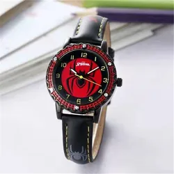 Children's Spiderman Luminous Cartoon Quartz Wristwatch (Black 2)