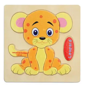 

3D Cartoon Pattern Wooden Puzzle Training Toy for Baby Kids Teaching Aids