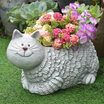 

Garden Cat Bauble Plant Potted Creative Cute Succulents Large Size Balcony Decorative Flower Pot Country Style Modern HomeDecor