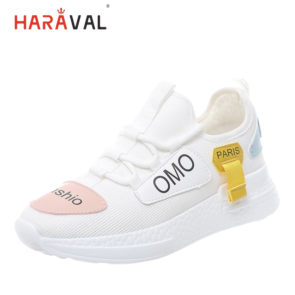 

HARAVAL Mesh breathable casual shoes women's fashion sports shoes simple small white shoes flat shoes branded shoes for ladies