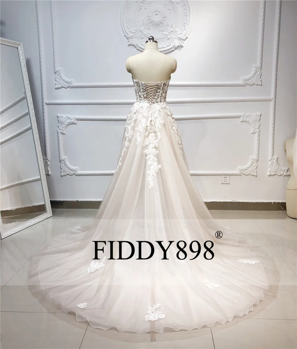 Boho Wedding Dress Long Strapless Tulle A-Line Crystal Pearls Beaded Lace Bridal Gown Beach Wedding Gown Vestido de Novia 2020 Boho Wedding Dress Long Strapless Tulle A-Line Crystal Pearls Beaded Lace Bridal Gown Beach Wedding Gown Vestido de Novia 2020