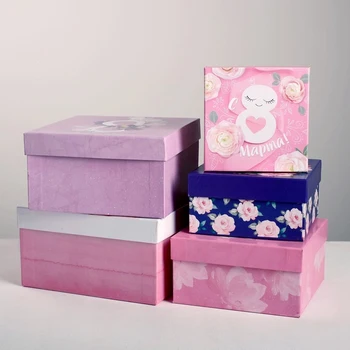 

A set of gift boxes 5 in 1 "From March 8", 22 x 22 x 12 - 14 x 14 x 8 cm 4611601