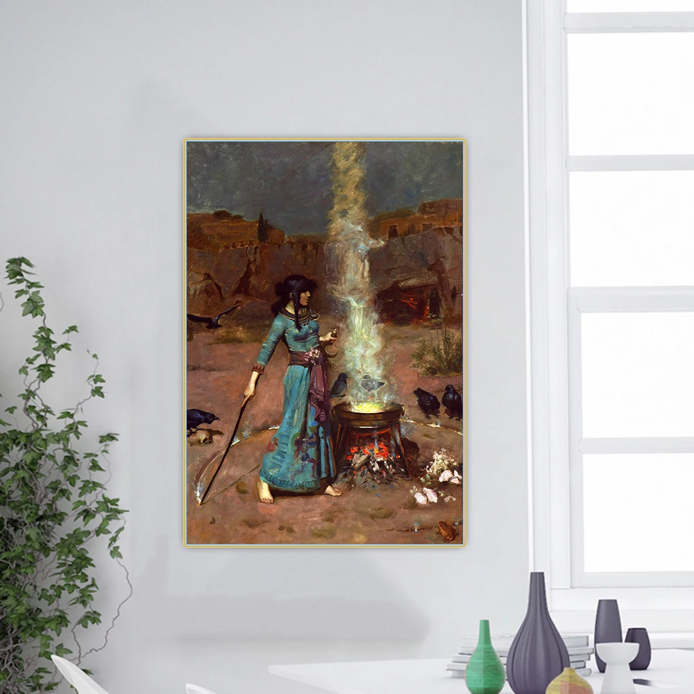 Цитон Вильям Waterhouse magic волшебный круг Canvas холст искусство живопись маслом