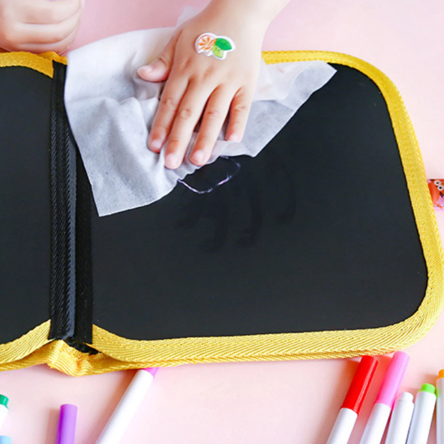 14-страница Портативный со стирающимися чернилами Рисование Живопись Doodle Pad книги игрушка, украшенное мозаикой из драгоценных камней, 12 шт. Цветной ручки для детей ясельного возраста подарок
