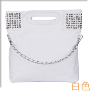 

Retro Cool Fashion Punk Style Men's Square Nail Riveting PU Leather Handbag Oblique Bag Bag Dual Single-shoulder Bag for Women