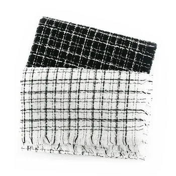 

Classical black white plaid imitation cashmere scarves women winter thick neck warmer wool blanket scarf shawl wraps bufanda