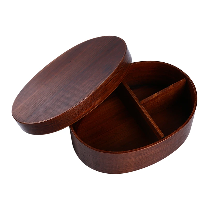 brown single layer Японский стиль Bento коробки 3 сетки деревянная коробочка для обедов Портативный Пикник детей студентов пищевой контейнер кухонный аксессуары - Цвет: brown single layer