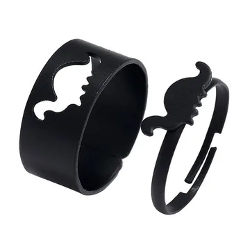 2 Pieces Set Dinosaur Ladies Open Ring Fashion Simple Rings Ladies Adjustable Couple Jewelry Ring Set Gift Wholesale tanie i dobre opinie CN(Origin) Copper Women Metal Cute Romantic Irregular All Compatible Mood Tracker J102 None Engagement Little Dinosaur adjustable ring