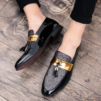 

Flats Leather Casual Men Shoes For Man 2019 Hot Sale Oxford Wedding Dress Party Male Glitter Formal Footwear Wholesale