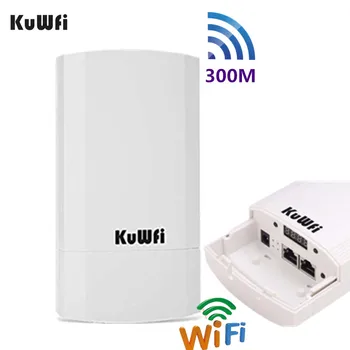 

KuWFi Outdoor Wifi Router 300Mbps Wireless Repeater/Wifi Bridge Long Range One 2.4Ghz 1KM Outdoor CPE AP Bridge 24V POE LAN&WAN