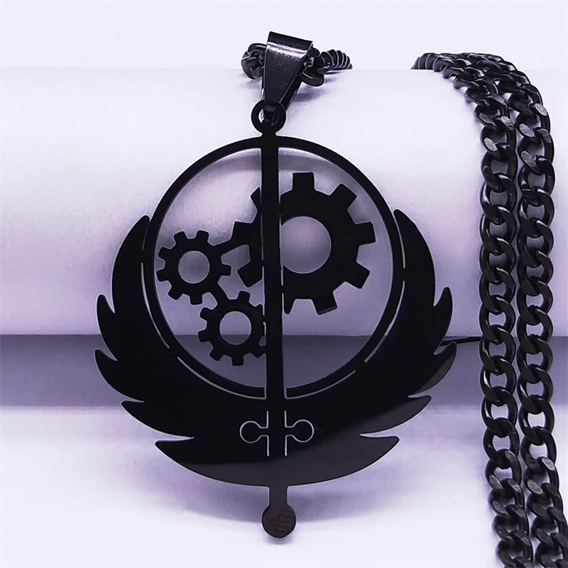 

Brotherhood of Stainless Steel Pendants Necklaces Black Color Music Band Patch Game Flag Necklace Jewelry N3001S06