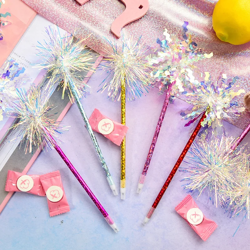 

5PCS Fashion Shining Colorful Silk Ballpoint Pen Laser Glitter Silk Gel Pen for School Student Signature Pen Gifts Random Color