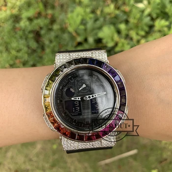 

Free Shipping Rainbow Diamond Iced Out Diamond G Shock GA110 watch bezel
