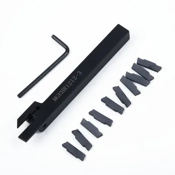 

10pcs MGMN300 Insert& MGEHR1212-3 Lathe Cut-Off Grooving Parting Tool Holder
