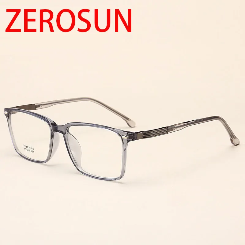 Zerosun прозрачные очки для мужчин и женщин TR90 мужские рецепта оптическая