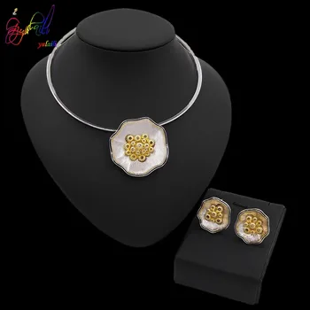 

Yulaili New Fashion Classic Silver Plated Zircon Flower Necklace Stud Earrings African Nigeria Wedding Bridal Dubai Jewelry Sets