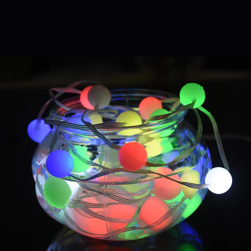 Многоцветный USB 12M 100LED RGB мяч Форма гибкий шнур Строка светильник Фея лампа с