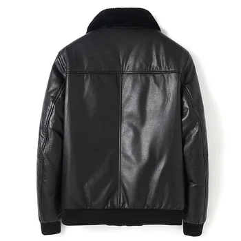 

Genuine Leather Jacket Winter Jacket Men 90%Duck Down Jacket Lamb Fur Collar Sheepskin Coat Chaqueta Z1818LY11 MY1341