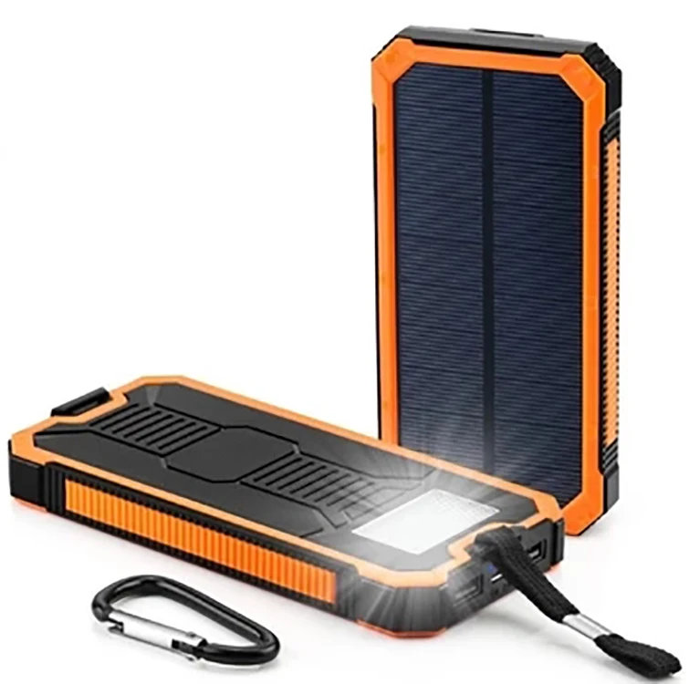 Solor Power Bank 30000mAh Powerbank External Battery Portable Fast Charger for All Smartphone with Solar Panel charger bank - Цвет: Orange 20000mAh