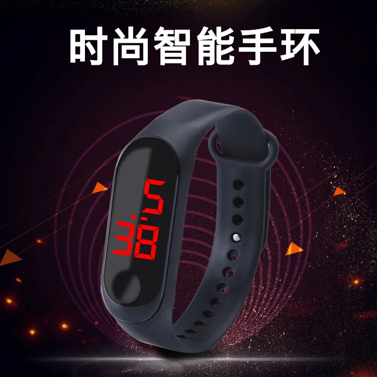 

2019 New Style Millet Three Button-LED Bracelet Watch Children Men And Women Students Sports New Style Gift M3